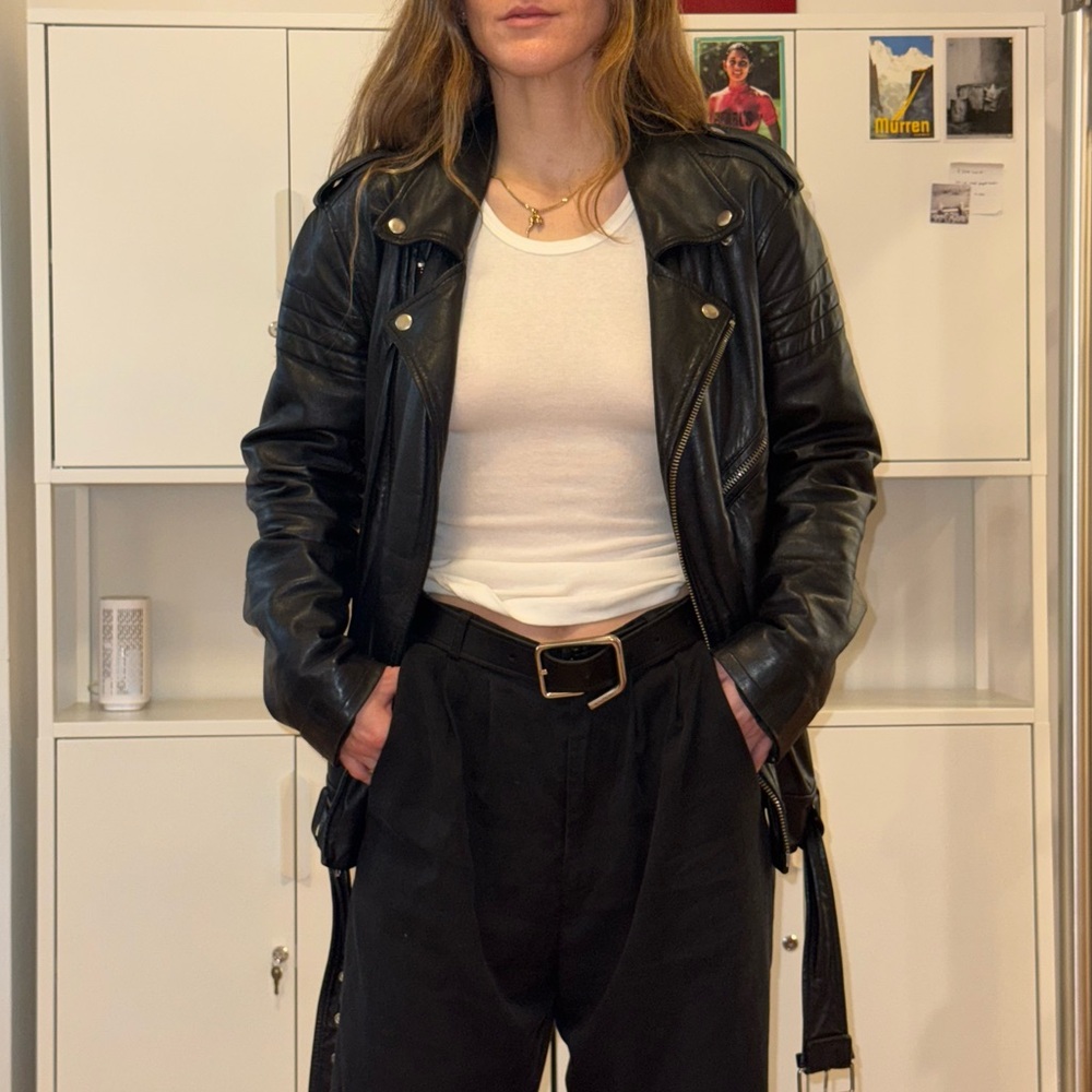 SOLD Vintage Black Leather Jacket for Women